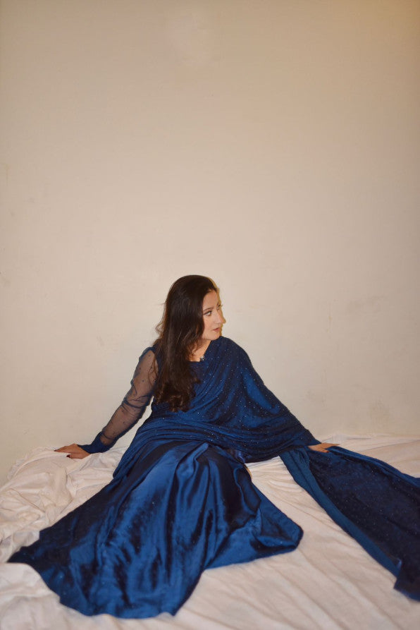 NAVY BLUE SILK SAREE