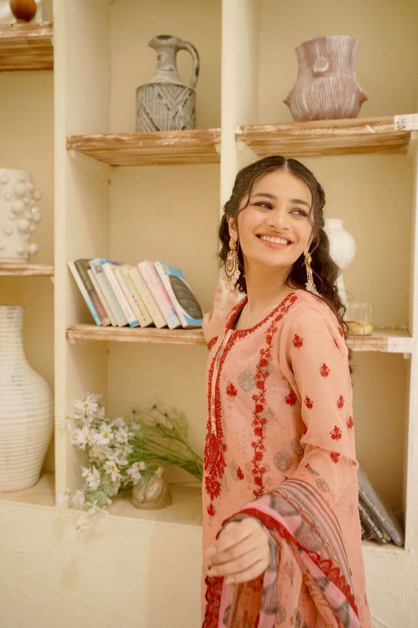 EID COLLECTION'25 ( PINK PRINTED DRESS )