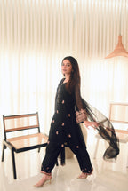 FLOWER GIRL ( BLACK EMB DRESS )