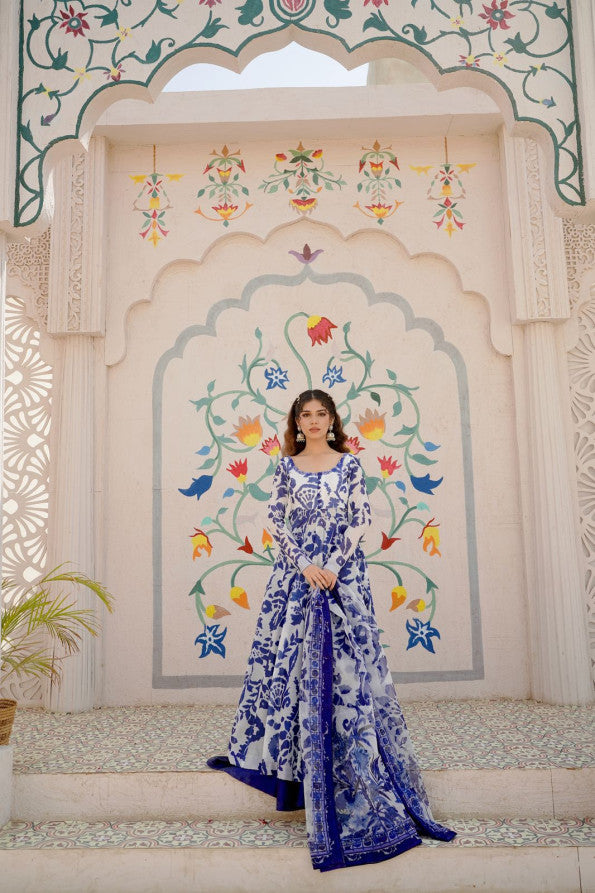 EID COLLECTION'25 ( BLUE ANARKALI )