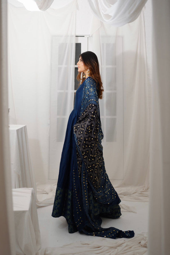 RANGREZ COLLECTION (BLUE KAMDANI DRESS )