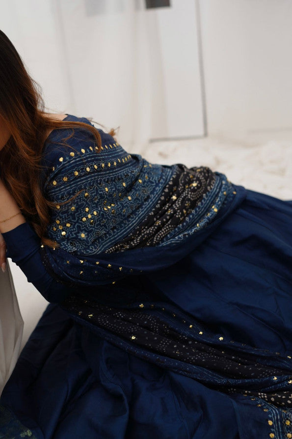 RANGREZ COLLECTION (BLUE KAMDANI DRESS )