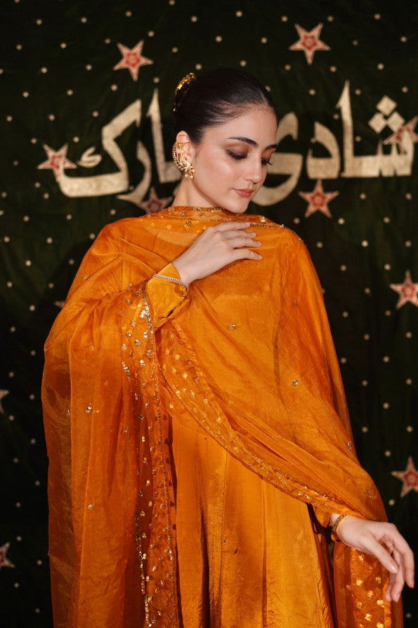 PHOOL COLLECTION '25 MUSTARD DRESS