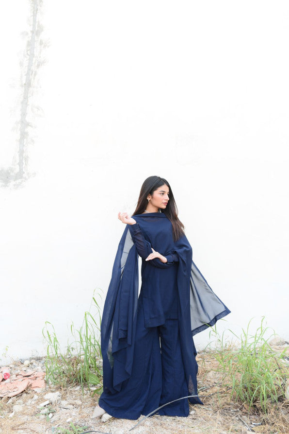 AKS By Amna Ismail ( BLUE PLAZO DRESS)