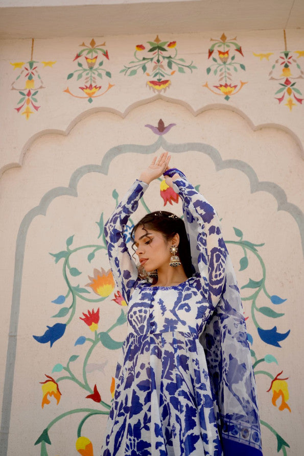 EID COLLECTION'25 ( BLUE ANARKALI )