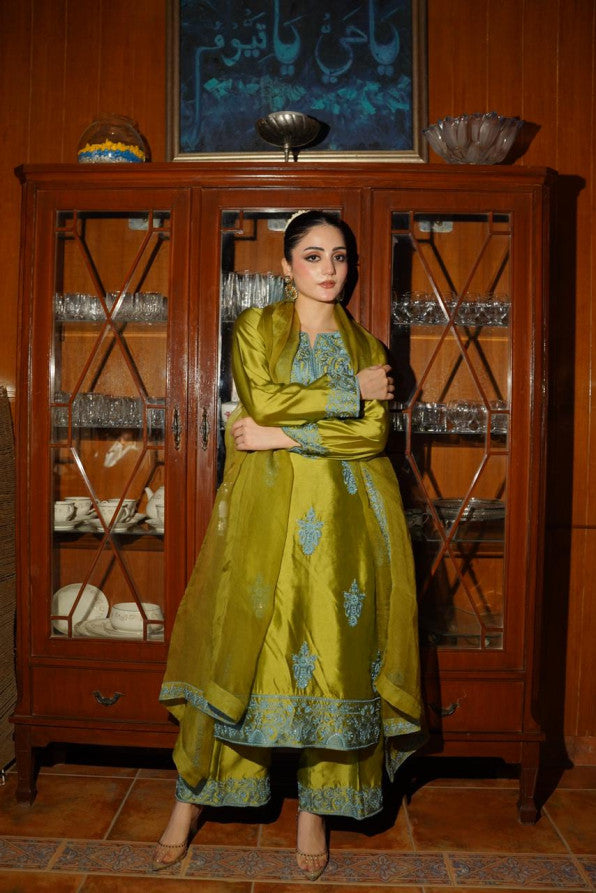 Ashnah Collection'25 ( Lime green dress )