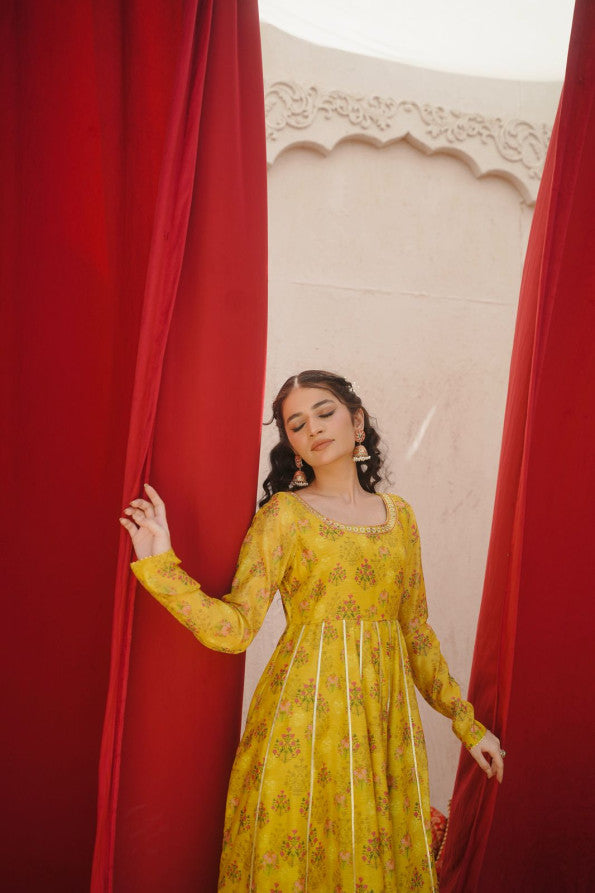 EID COLLECTION'25 ( FLORAL YELLOW DRESS )
