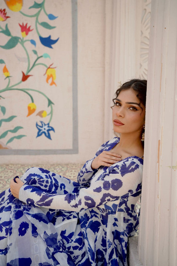 EID COLLECTION'25 ( BLUE ANARKALI )
