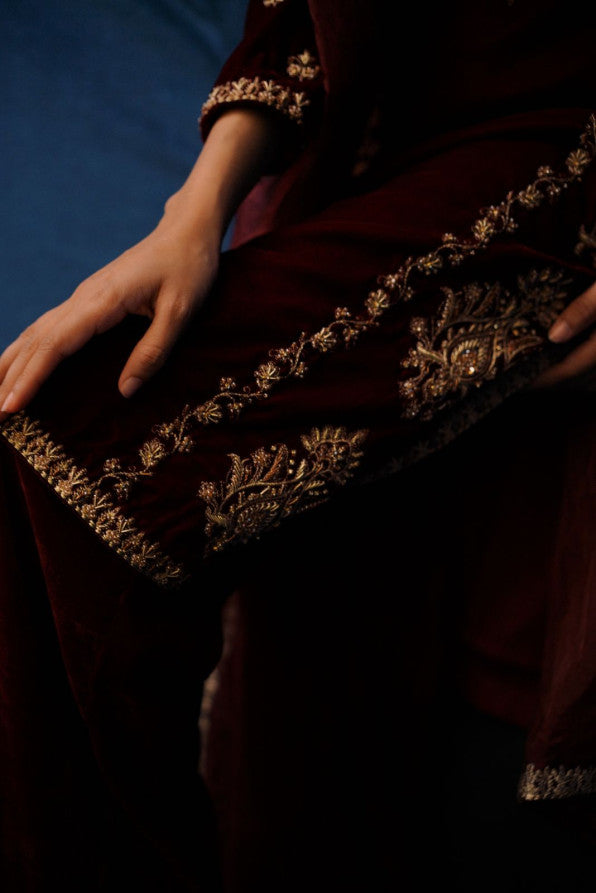 SAFFRON COLLECTION ‘24 MAROON VELVET
