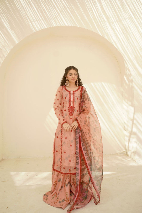 EID COLLECTION'25 ( PINK PRINTED DRESS )