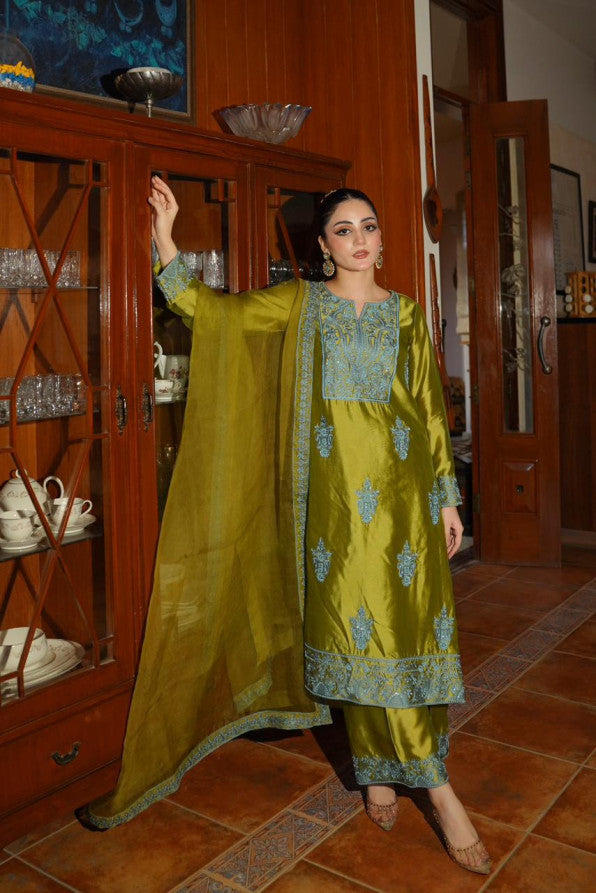 Ashnah Collection'25 ( Lime green dress )