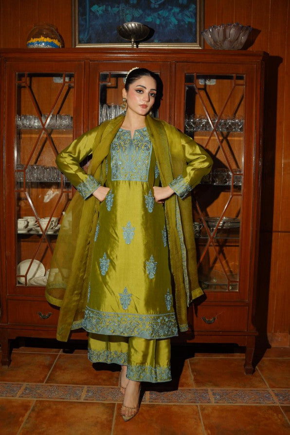 Ashnah Collection'25 ( Lime green dress )