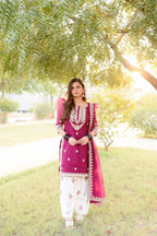 PATILA DRESS PINK  WHITE SHALWAR KAMEEZ