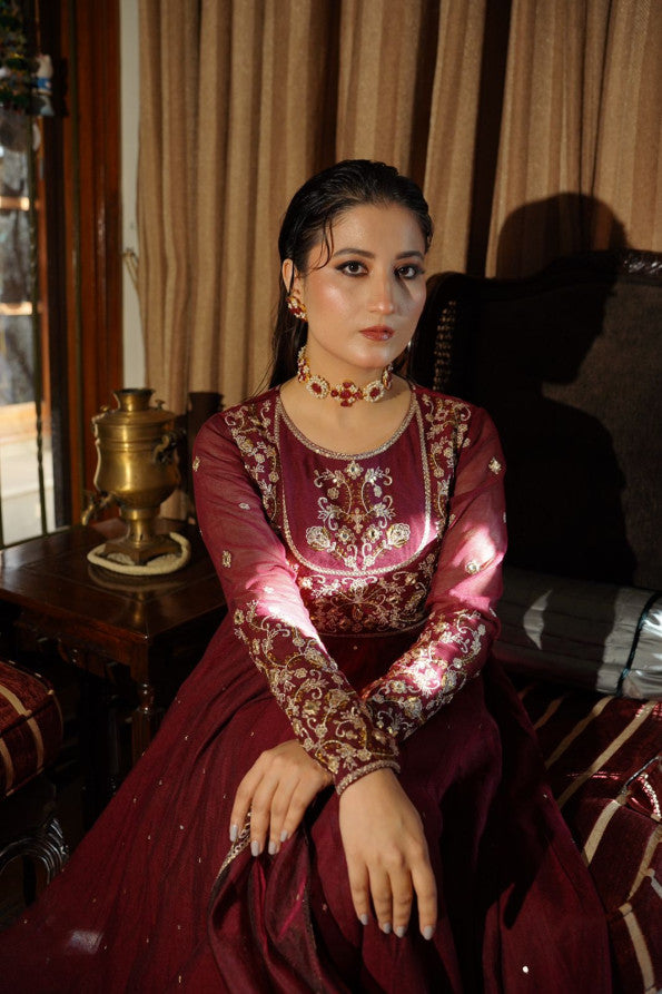 Ashnah Collection'25 ( Maroon pishwas )