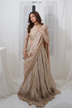 RANGREZ COLLECTION ( FAWN SHEESHA SILK LEHANGA )