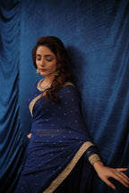 SAFFRON COLLECTION' 24 ( ROYAL BLUE SEQUINCED SAREE )