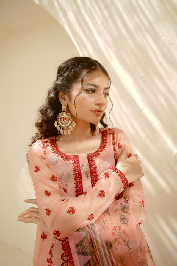 EID COLLECTION'25 ( PINK PRINTED DRESS )