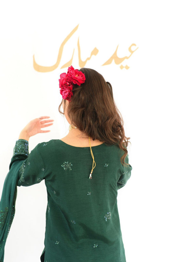 MEETHI EID'26 ( DARK GREEN DRESS )