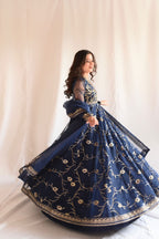 NAVY BLUE SEQIUNCED ANGRAKHA