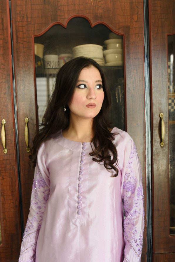 LAVENDER LONG SHIRT DRESS