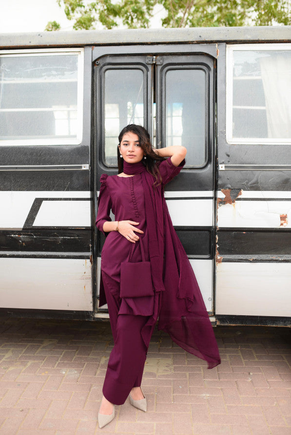 AKS (Burgundy Shalwar kameez )