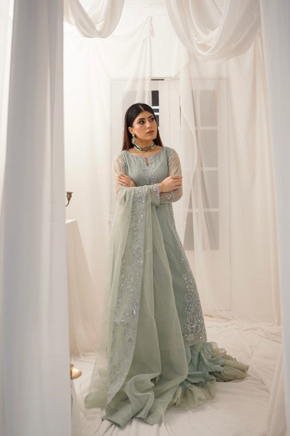 RANGREZ COLLECTION ( SEA BLUE LEHANGA DRESS )