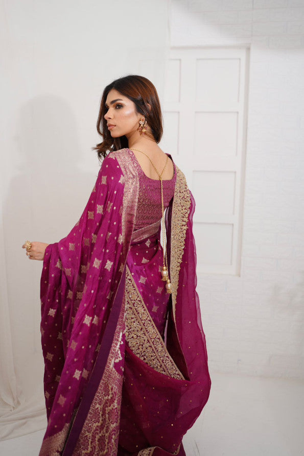 RANGREZ COLLECTION (PINK BANARSI SAREE )