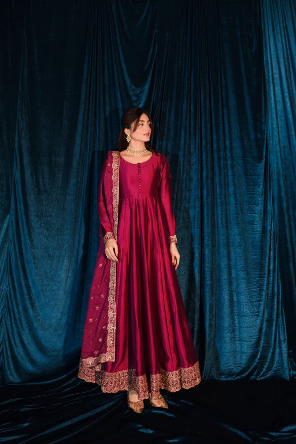 RAW SILK COLLECTION ‘25 HOT PINK DRESS