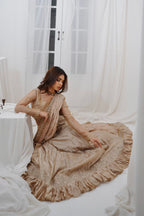 RANGREZ COLLECTION ( FAWN SHEESHA SILK LEHANGA )