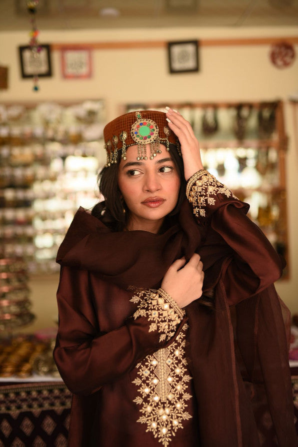 BROWN FARSHI DRESS