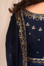 NAVY BLUE SEQUENCED SAREE