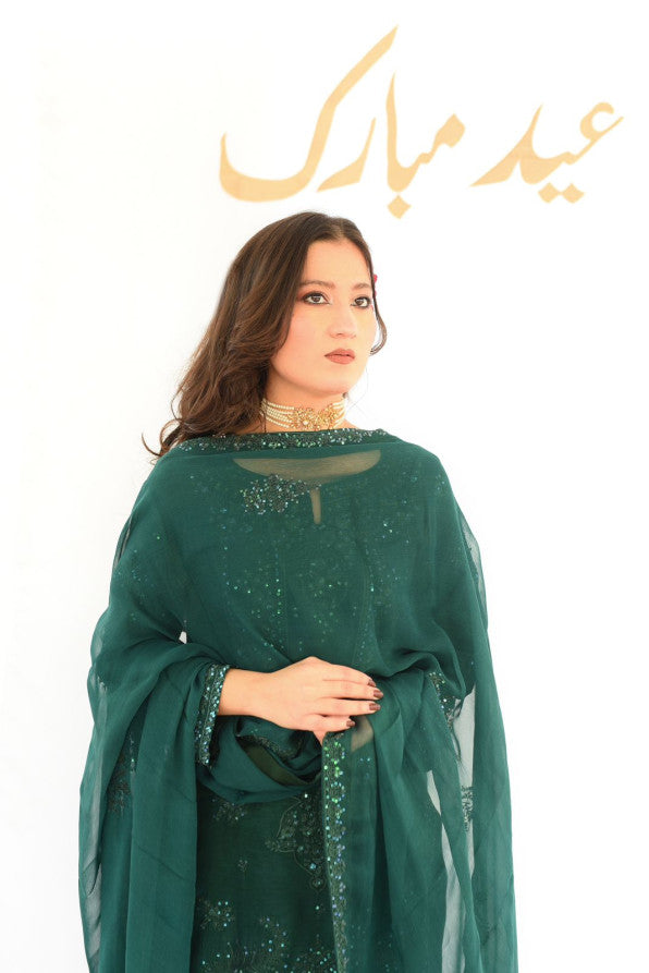 MEETHI EID'26 ( DARK GREEN DRESS )
