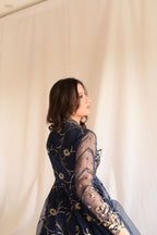 NAVY BLUE SEQIUNCED ANGRAKHA