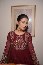 Ashnah Collection'25 ( Maroon pishwas )
