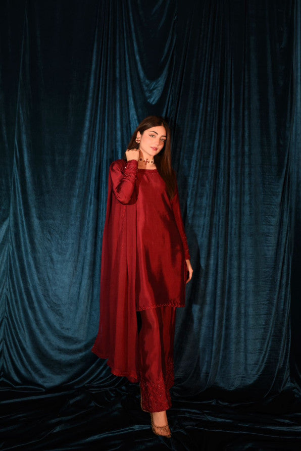 RAW SILK COLLECTION ‘25 BLOOD RED DRESS