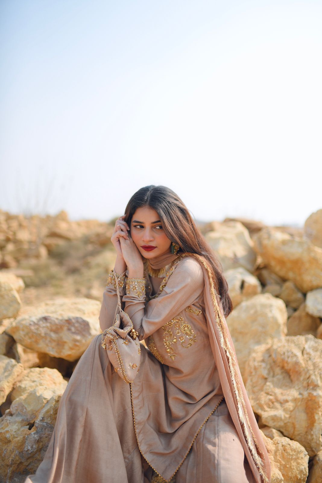 FAWN COTTON SILK DRESS