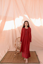 MAROON SHEESHA DRESS