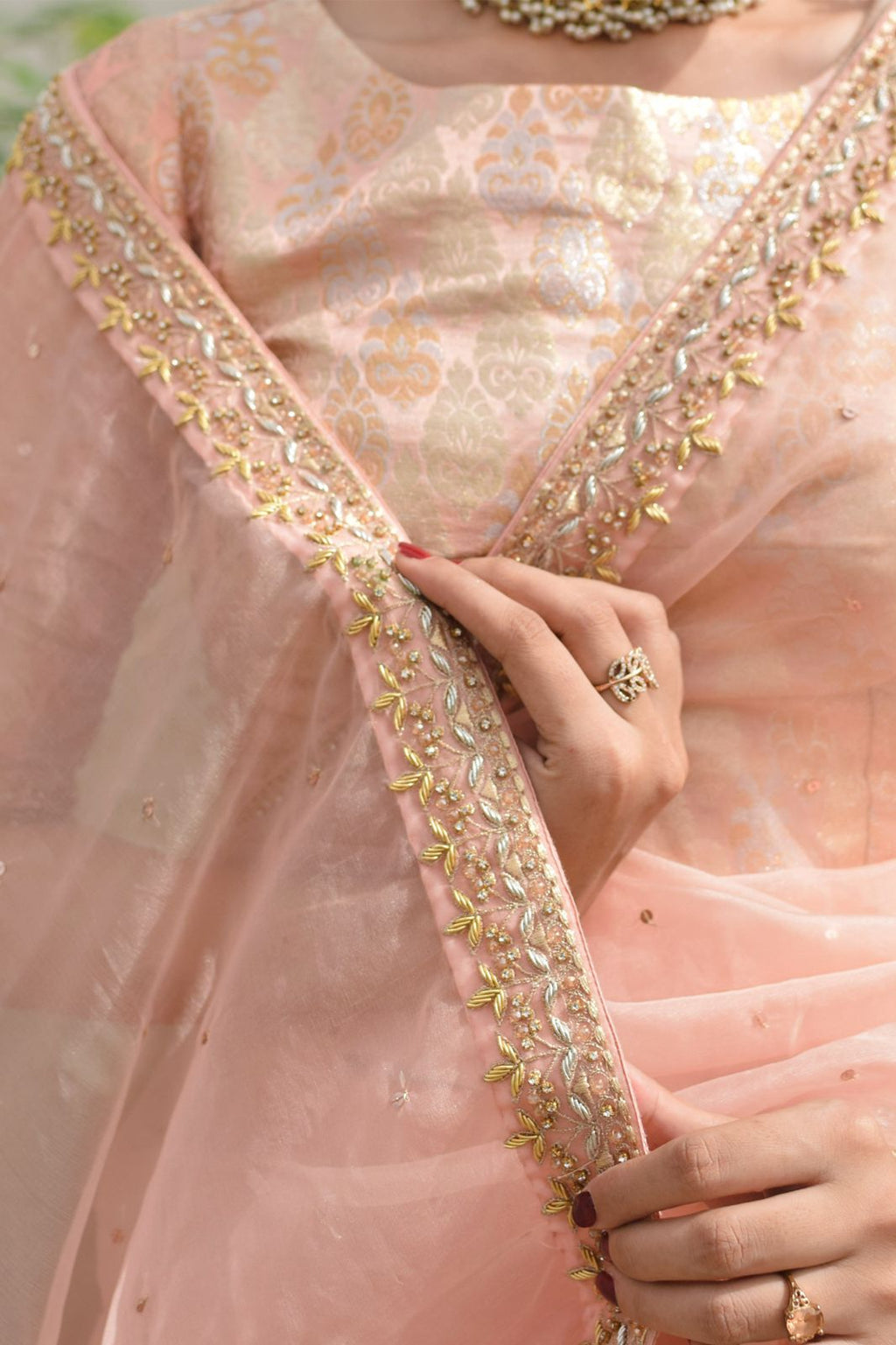 LIGHT PINK BORDER SAREE