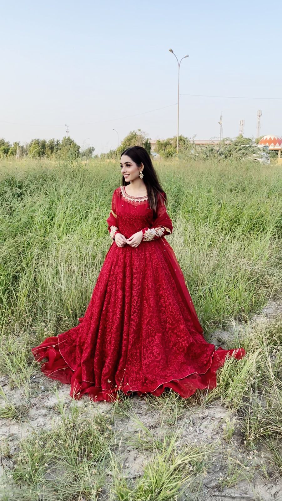 RED CAPARISON DRESS