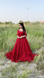 RED CAPARISON DRESS