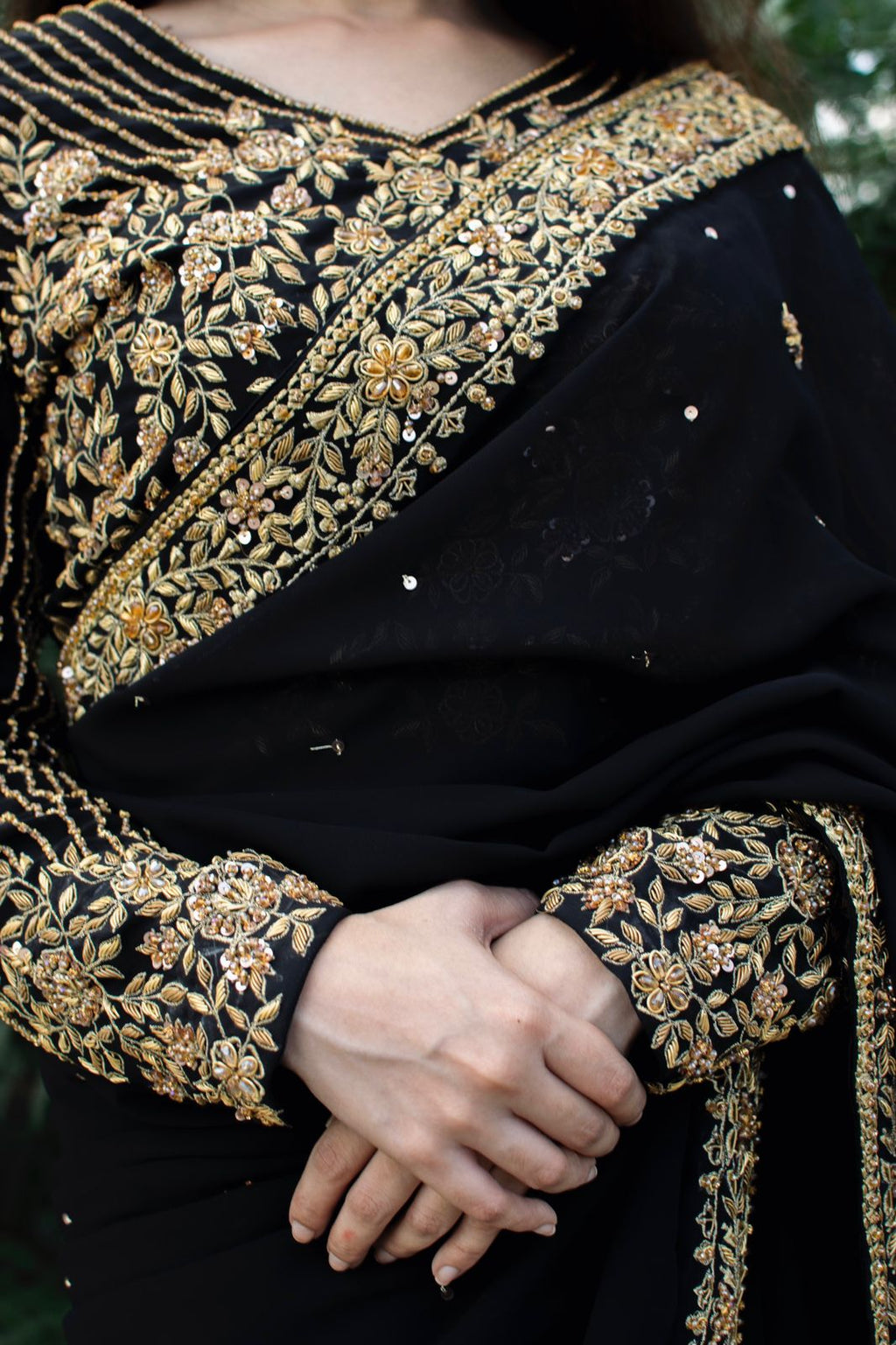 BLACK FESTIVE WEAR SAREE
