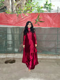 RAW SILK COLLECTION ‘25 BLOOD RED FARSHI DRESS