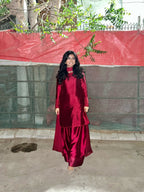 RAW SILK COLLECTION ‘25 BLOOD RED FARSHI DRESS