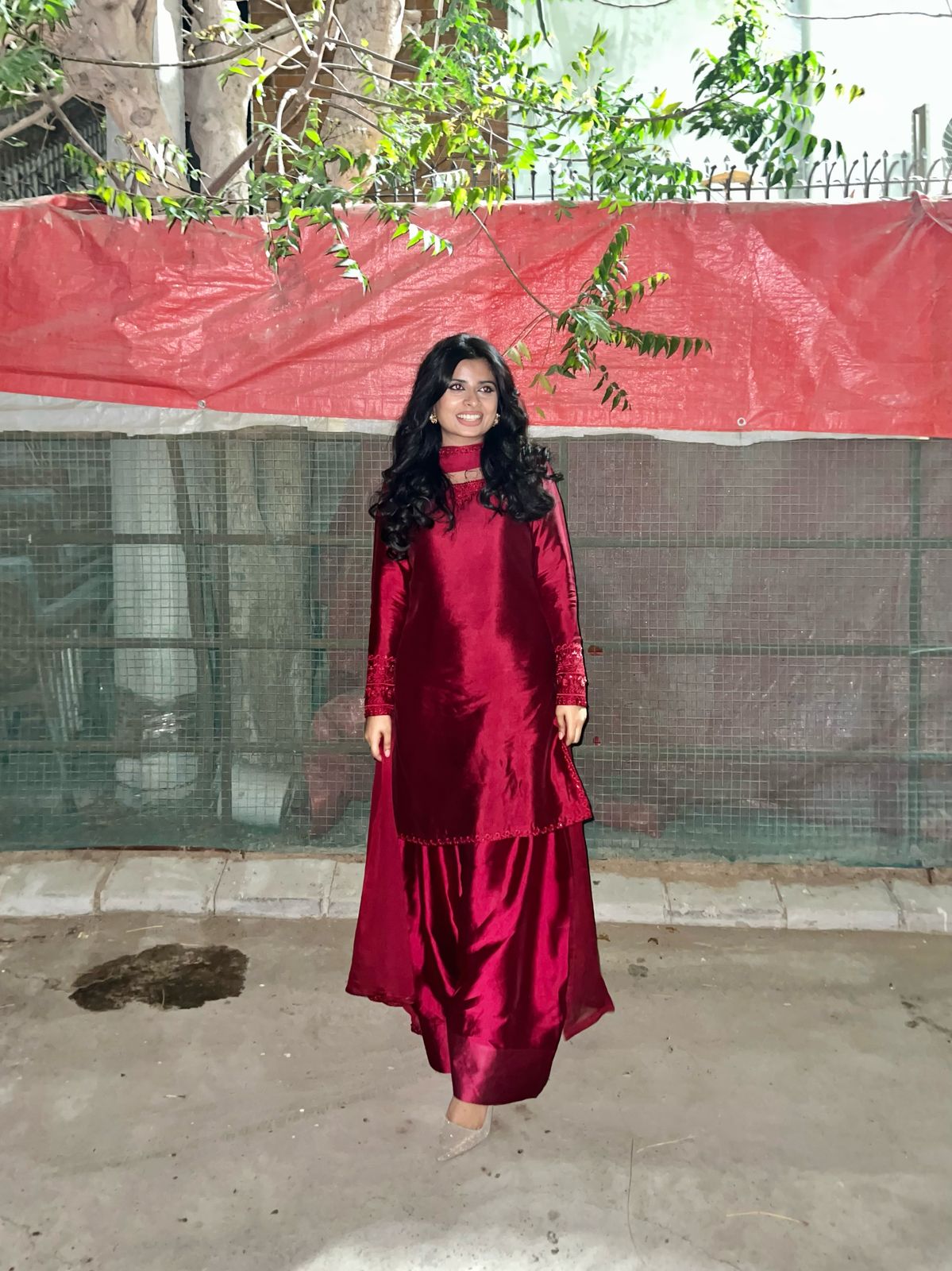 RAW SILK COLLECTION ‘25 BLOOD RED FARSHI DRESS