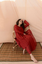 MAROON SHEESHA DRESS