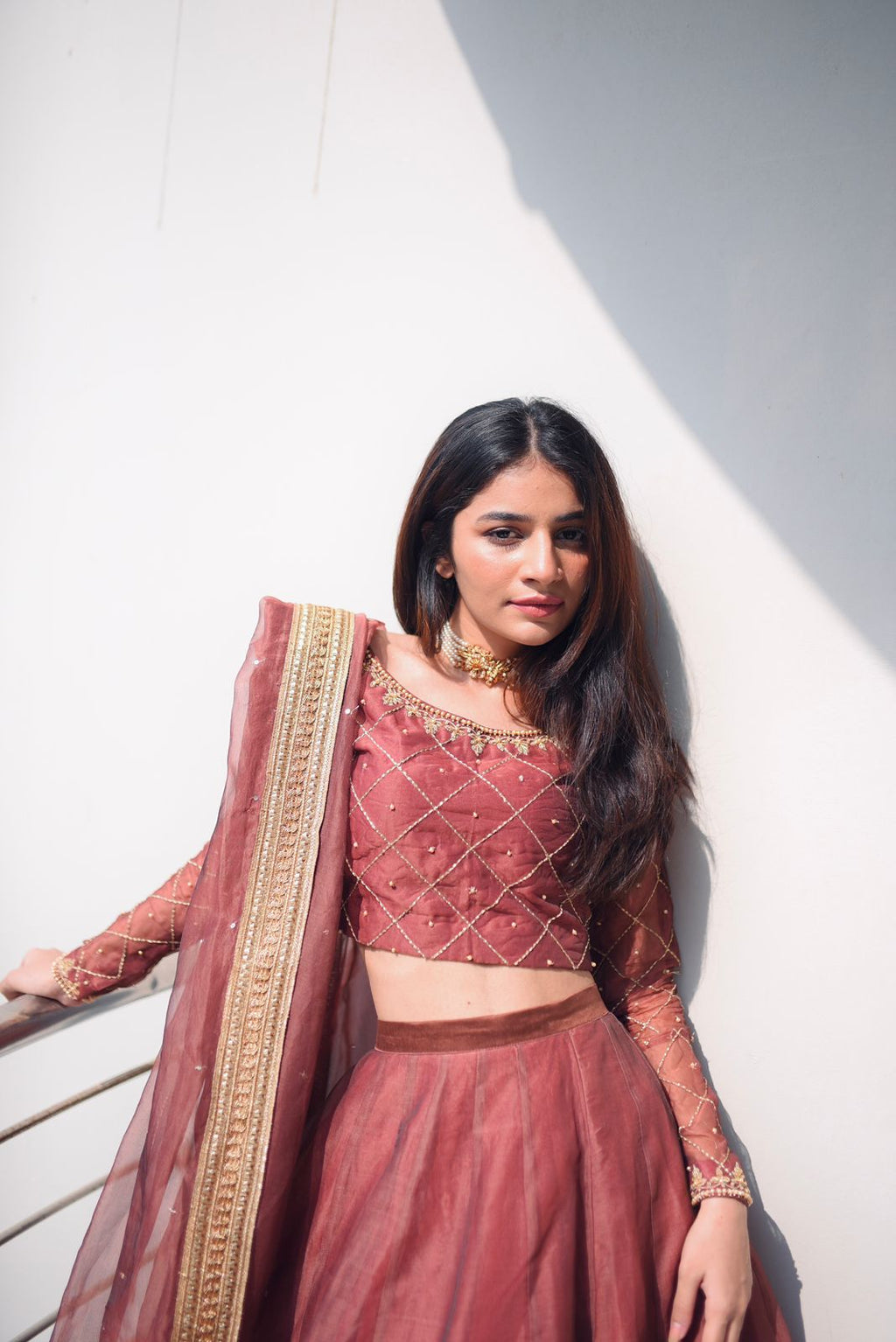 TEA PINK LEHANGA CHOLI