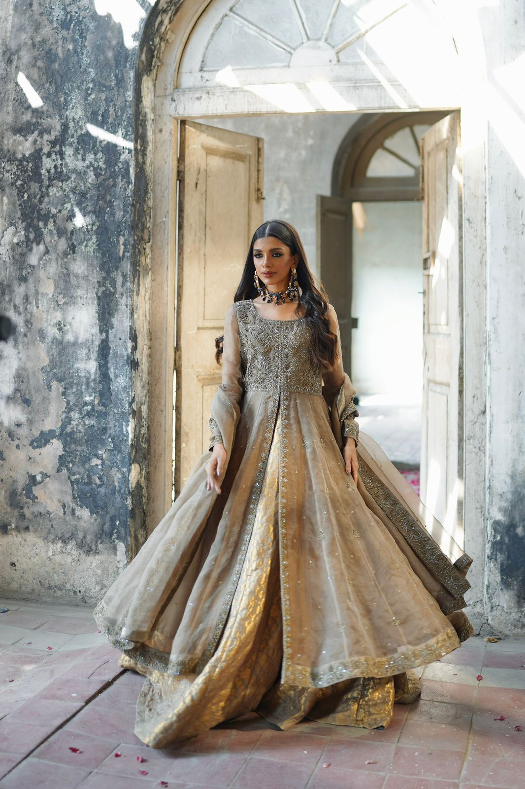 ZEBAISH E ZAMANA ( CHAMPANGE DRESS )