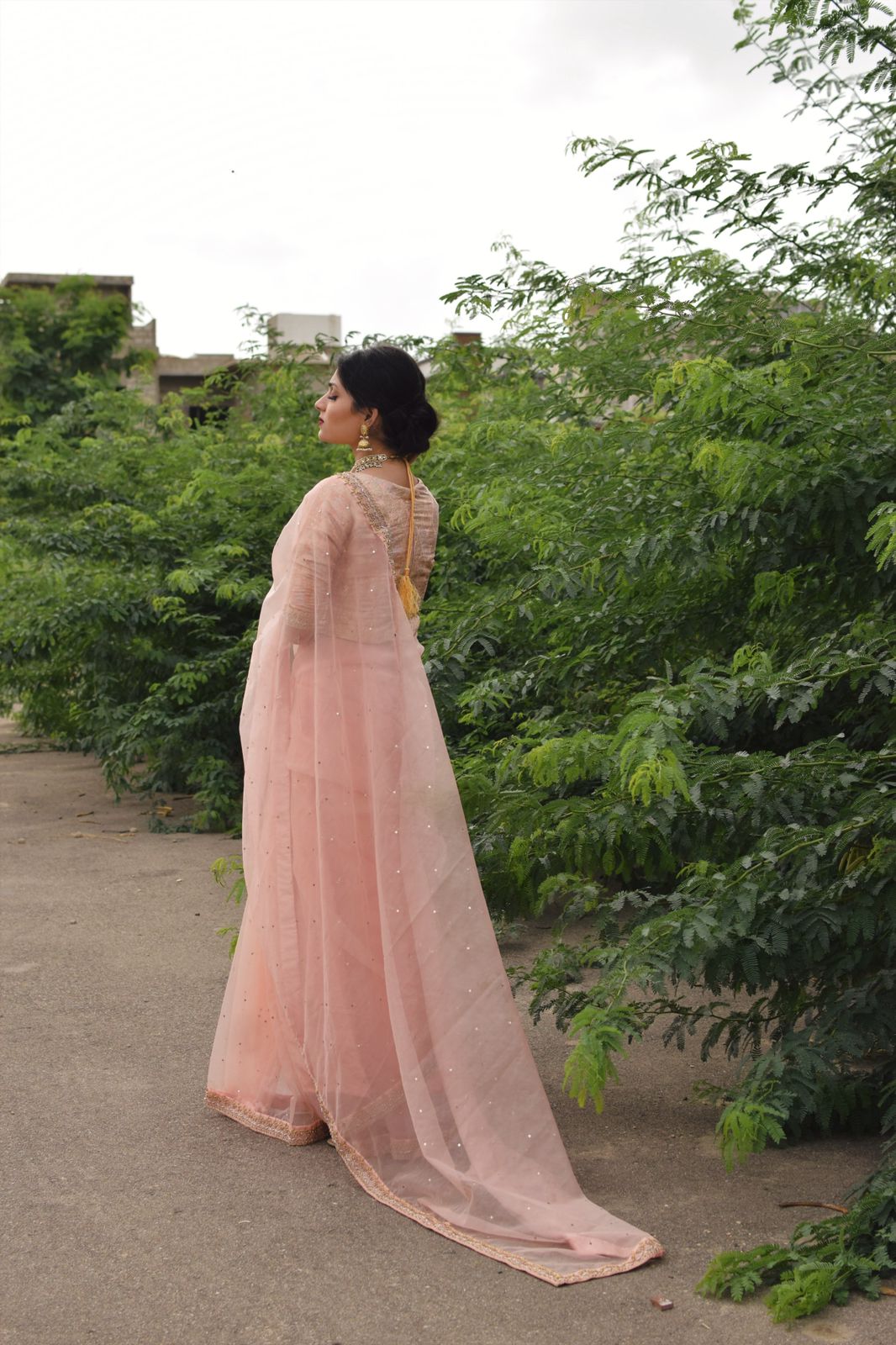 LIGHT PINK BORDER SAREE
