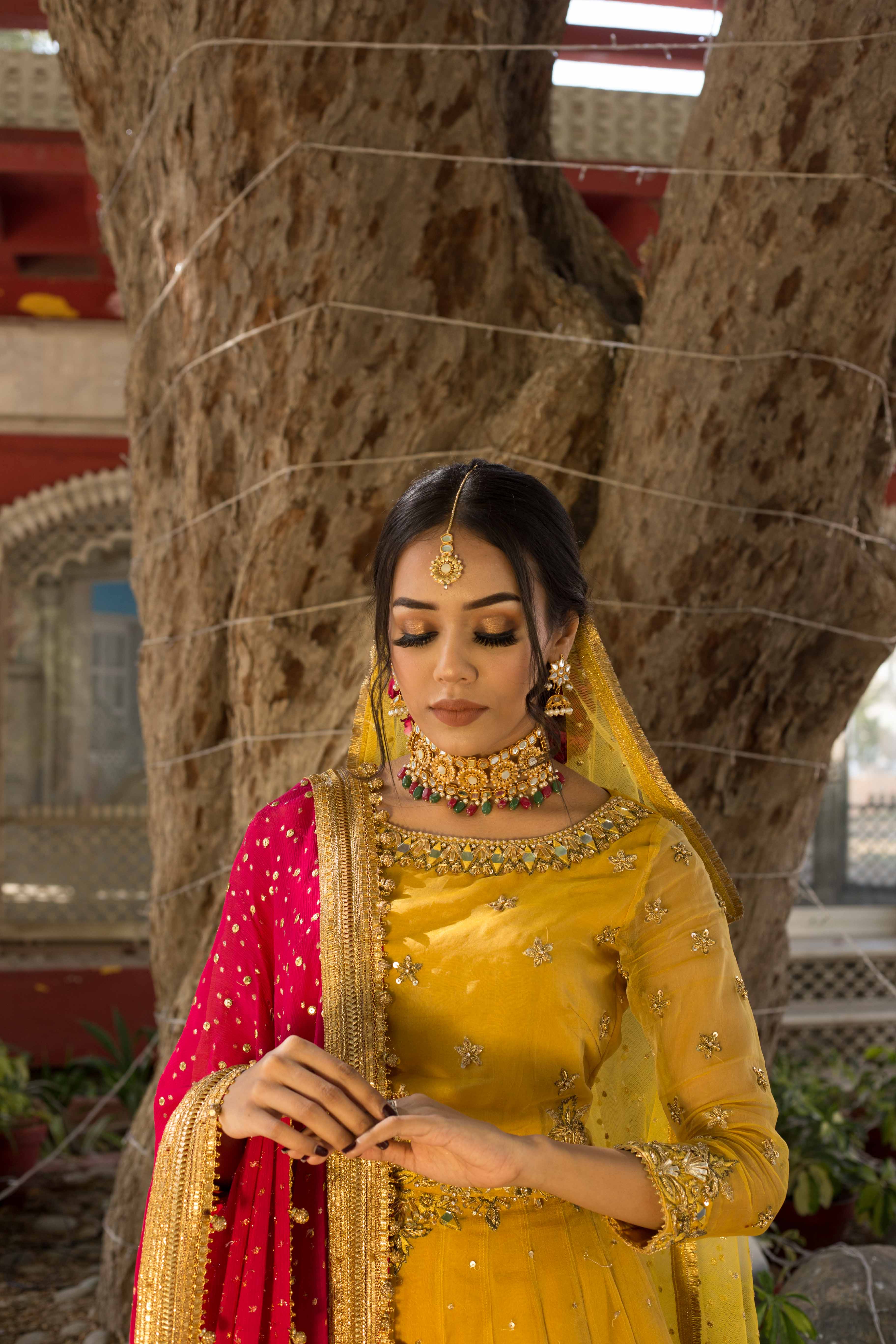 YELLOW LEHANGE CHOLI ( Mendhi dress)
