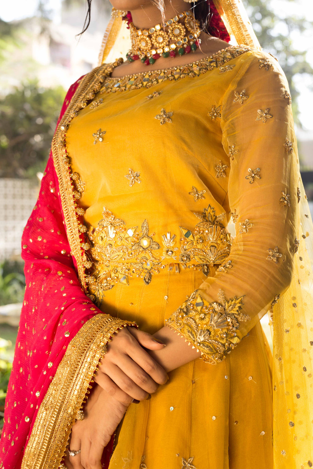 YELLOW LEHANGE CHOLI ( Mendhi dress)